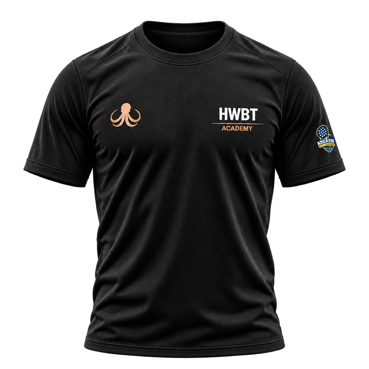 T-shirt technique de compétition HWBT Sportswear noir — vue avant