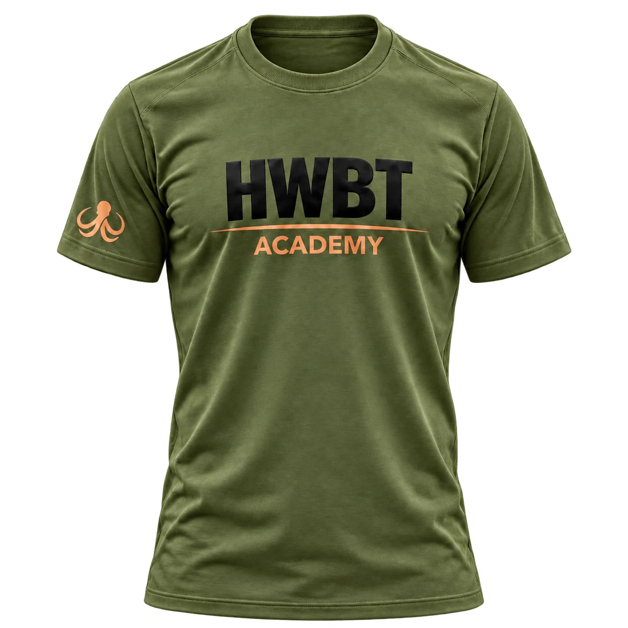 T-shirt coton HWBT Sportswear vert olive — vue avant